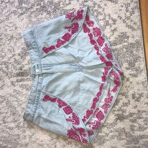 Urban outfitters embroider jean shorts